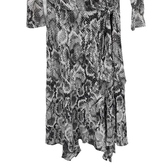 Anthro Fig & Flower Snake Knit Sheer Panelled Full Sharkbite Maxi Dress Sz L - Picture 6 of 14